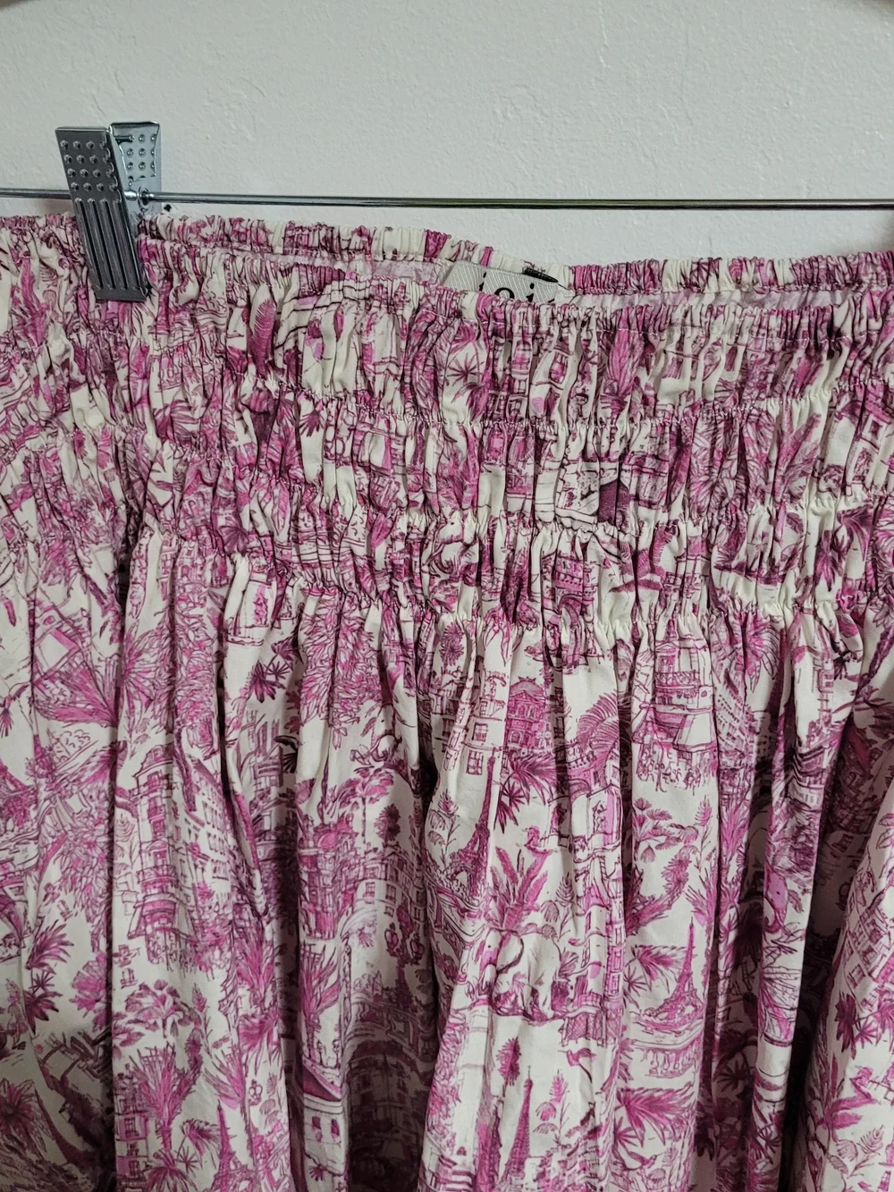 Joie Pink Toile Two-Piece Skirt Set with Smocked Waist